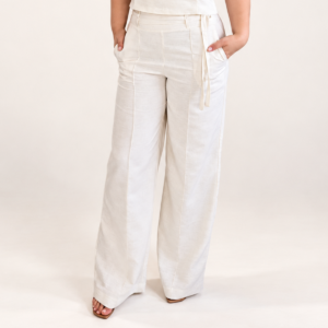 Calça pantalona linho - Off-white